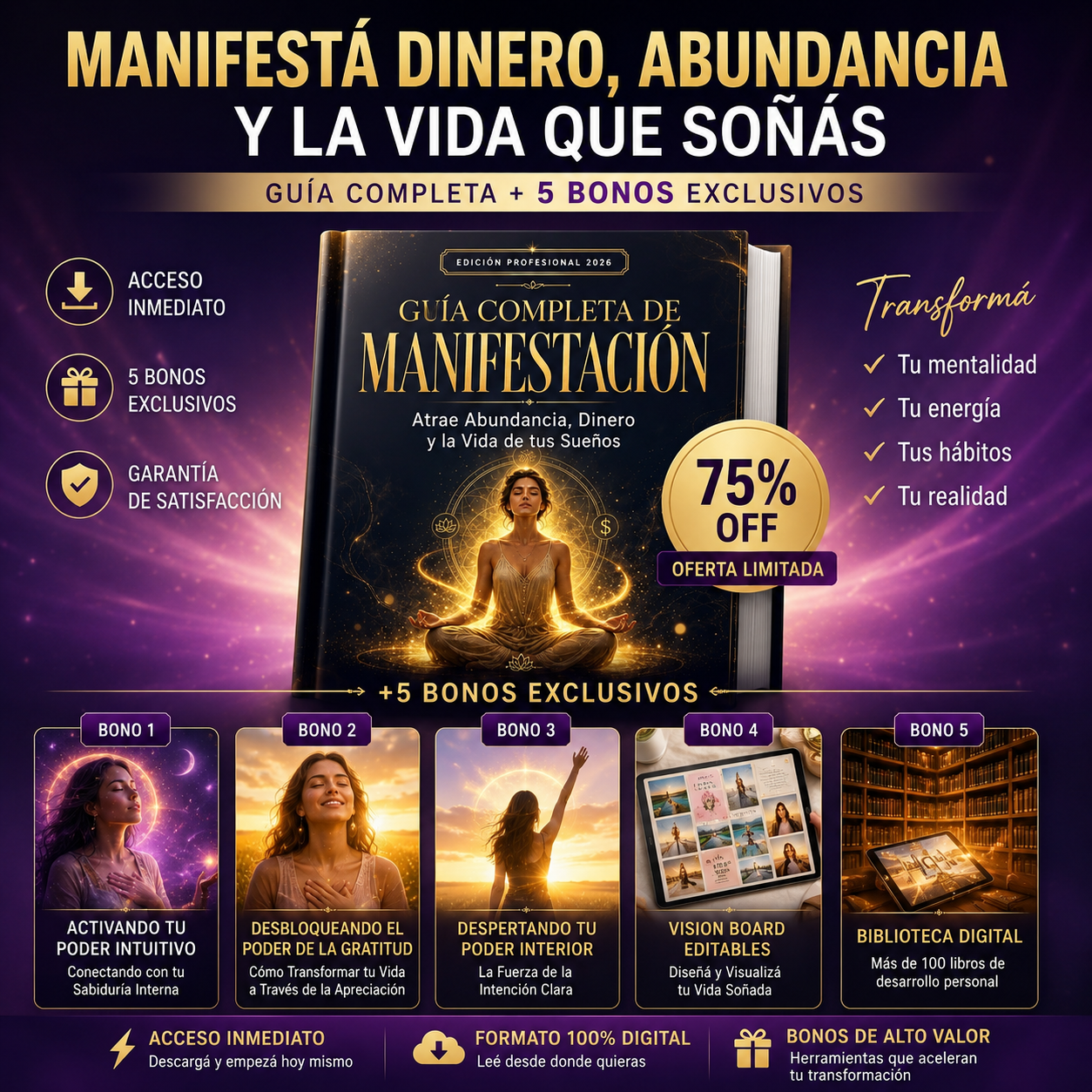 Guía Completa de Manifestación + 5 Bonos Digitales